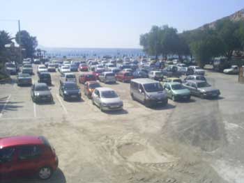 Parkplatz in Matala